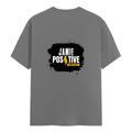 Female Classic Crew T-Shirt | Women's Regular Fit | 180 GSM Bio-Washed Cotton | Double Stitched, Pre-Shrunk | Personalized | DTG | Bold | Positivity | Self-belief | Everyday | Motivational - back - Charcoal Melange - mockup 2