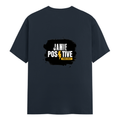 Female Classic Crew T-Shirt | Women's Regular Fit | 180 GSM Bio-Washed Cotton | Double Stitched, Pre-Shrunk | Personalized | DTG | Bold | Positivity | Self-belief | Everyday | Motivational - back - Navy Blue - mockup 2