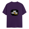 Female Classic Crew T-Shirt | Women's Regular Fit | 180 GSM Bio-Washed Cotton | Double Stitched, Pre-Shrunk | Personalized | DTG | Bold | Positivity | Self-belief | Everyday | Motivational - back - Purple - mockup 2