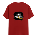 Female Classic Crew T-Shirt | Women's Regular Fit | 180 GSM Bio-Washed Cotton | Double Stitched, Pre-Shrunk | Personalized | DTG | Bold | Positivity | Self-belief | Everyday | Motivational - back - Red - mockup 2