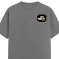 Female Classic Crew T-Shirt | Women's Regular Fit | 180 GSM Bio-Washed Cotton | Double Stitched, Pre-Shrunk | Personalized | DTG | Bold | Positivity | Self-belief | Everyday | Motivational - left pocket - Charcoal Melange - mockup 3