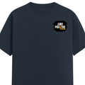 Female Classic Crew T-Shirt | Women's Regular Fit | 180 GSM Bio-Washed Cotton | Double Stitched, Pre-Shrunk | Personalized | DTG | Bold | Positivity | Self-belief | Everyday | Motivational - left pocket - Navy Blue - mockup 3