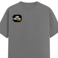 Female Classic Crew T-Shirt | Women's Regular Fit | 180 GSM Bio-Washed Cotton | Double Stitched, Pre-Shrunk | Personalized | DTG | Bold | Positivity | Self-belief | Everyday | Motivational - right pocket - Charcoal Melange - mockup 4