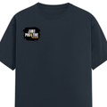 Female Classic Crew T-Shirt | Women's Regular Fit | 180 GSM Bio-Washed Cotton | Double Stitched, Pre-Shrunk | Personalized | DTG | Bold | Positivity | Self-belief | Everyday | Motivational - right pocket - Navy Blue - mockup 4