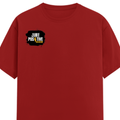 Female Classic Crew T-Shirt | Women's Regular Fit | 180 GSM Bio-Washed Cotton | Double Stitched, Pre-Shrunk | Personalized | DTG | Bold | Positivity | Self-belief | Everyday | Motivational - right pocket - Red - mockup 4