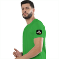 Female Classic Crew T-Shirt | Women's Regular Fit | 180 GSM Bio-Washed Cotton | Double Stitched, Pre-Shrunk | Personalized | DTG | Bold | Positivity | Self-belief | Everyday | Motivational - left sleeve - Flag Green - mockup 5