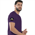 Female Classic Crew T-Shirt | Women's Regular Fit | 180 GSM Bio-Washed Cotton | Double Stitched, Pre-Shrunk | Personalized | DTG | Bold | Positivity | Self-belief | Everyday | Motivational - right sleeve - Purple - mockup 6