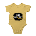 Baby Romper | 0-12 Months Regular Fit | 180 GSM Bio-Washed Cotton Blend | Double Stitched, Pre-Shrunk | Unisex | Personalized | DTF | Bold | Positivity | Self-belief | Everyday | Motivational - front - Yellow - mockup 1