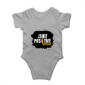 Baby Romper | 0-12 Months Regular Fit | 180 GSM Bio-Washed Cotton Blend | Double Stitched, Pre-Shrunk | Unisex | Personalized | DTF | Bold | Positivity | Self-belief | Everyday | Motivational - back - Grey Melange - mockup 2
