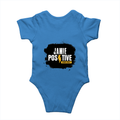 Baby Romper | 0-12 Months Regular Fit | 180 GSM Bio-Washed Cotton Blend | Double Stitched, Pre-Shrunk | Unisex | Personalized | DTF | Bold | Positivity | Self-belief | Everyday | Motivational - back - Orchid Blue - mockup 2