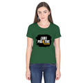 Women's Classic Crew T-Shirt | Regular Fit | 180 GSM Bio-Washed Cotton | DTF Print Ready | Double Stitched, Pre-Shrunk | Personalized | DTF | Bold | Positivity | Self-belief | Everyday | Motivational - front - Bottle Green - mockup 1