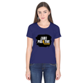 Women's Classic Crew T-Shirt | Regular Fit | 180 GSM Bio-Washed Cotton | DTF Print Ready | Double Stitched, Pre-Shrunk | Personalized | DTF | Bold | Positivity | Self-belief | Everyday | Motivational - front - Royal Blue - mockup 1