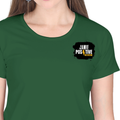 Women's Classic Crew T-Shirt | Regular Fit | 180 GSM Bio-Washed Cotton | DTF Print Ready | Double Stitched, Pre-Shrunk | Personalized | DTF | Bold | Positivity | Self-belief | Everyday | Motivational - left pocket - Bottle Green - mockup 3