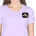 Women's Classic Crew T-Shirt | Regular Fit | 180 GSM Bio-Washed Cotton | DTF Print Ready | Double Stitched, Pre-Shrunk | Personalized | DTF | Bold | Positivity | Self-belief | Everyday | Motivational - left pocket - Lavender - mockup 3