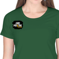 Women's Classic Crew T-Shirt | Regular Fit | 180 GSM Bio-Washed Cotton | DTF Print Ready | Double Stitched, Pre-Shrunk | Personalized | DTF | Bold | Positivity | Self-belief | Everyday | Motivational - right pocket - Bottle Green - mockup 4