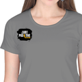 Women's Classic Crew T-Shirt | Regular Fit | 180 GSM Bio-Washed Cotton | DTF Print Ready | Double Stitched, Pre-Shrunk | Personalized | DTF | Bold | Positivity | Self-belief | Everyday | Motivational - right pocket - Charcoal Melange - mockup 4
