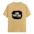 Men's Classic Crew T-Shirt | Regular Fit | 180 GSM Bio-Washed Cotton | DTF Print Ready | Pre-Shrunk, Durable | Personalized | DTF | Bold | Positivity | Self-belief | Everyday | Motivational - front - Beige - mockup 1
