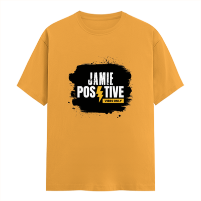 Men's Classic Crew T-Shirt | Regular Fit | 180 GSM Bio-Washed Cotton | DTF Print Ready | Pre-Shrunk, Durable | Personalized | DTF | Bold | Positivity | Self-belief | Everyday | Motivational - front - Golden Yellow - mockup 1