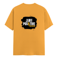 Men's Classic Crew T-Shirt | Regular Fit | 180 GSM Bio-Washed Cotton | DTF Print Ready | Pre-Shrunk, Durable | Personalized | DTF | Bold | Positivity | Self-belief | Everyday | Motivational - back - Golden Yellow - mockup 2