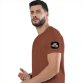 Men's Classic Crew T-Shirt | Regular Fit | 180 GSM Bio-Washed Cotton | DTF Print Ready | Pre-Shrunk, Durable | Personalized | DTF | Bold | Positivity | Self-belief | Everyday | Motivational - left sleeve - Copper - mockup 5