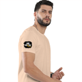 Men's Classic Crew T-Shirt | Regular Fit | 180 GSM Bio-Washed Cotton | DTF Print Ready | Pre-Shrunk, Durable | Personalized | DTF | Bold | Positivity | Self-belief | Everyday | Motivational - right sleeve - Peach - mockup 6