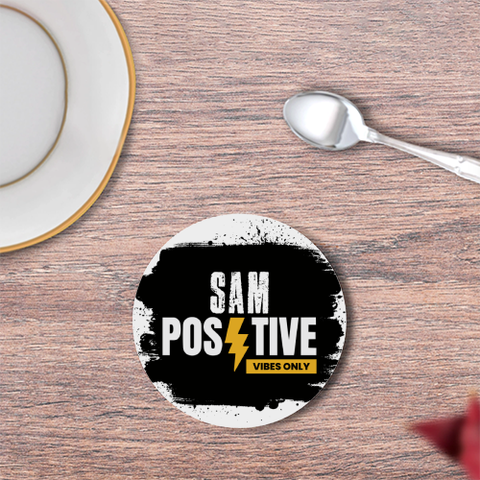 Coasters | Unisex | 3mm MDF Sublimation Print | Glossy Finish, Table Protection | Home & Office Accessory | Personalized | Bold | Positivity | Self-belief | Everyday | Motivational - front - White - mockup 1