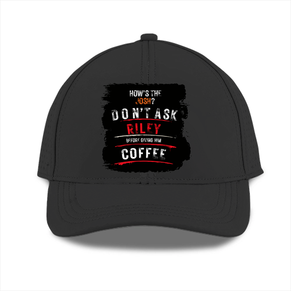 Sports Cap | Unisex | Polyester | Breathable, Adjustable Fit, DTG Printing | All Ages | Personalized | DTG | Grunge | Coffee | Pop Culture (Bollywood) | Everyday | Playful | Uri: The Surgical Strike - front - Black - mockup 1