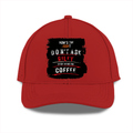 Sports Cap | Unisex | Polyester | Breathable, Adjustable Fit, DTG Printing | All Ages | Personalized | DTG | Grunge | Coffee | Pop Culture (Bollywood) | Everyday | Playful | Uri: The Surgical Strike - front - Red - mockup 1