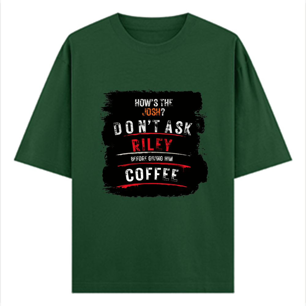 Oversized Classic T-Shirt | Unisex Oversized Fit | 100% Super-Combed Cotton | Pre-Shrunk & Ribbed Neck | Adults | Personalized | DTG | Grunge | Coffee | Pop Culture (Bollywood) | Everyday | Playful | Uri: The Surgical Strike - front - Bottle Green - mockup 1