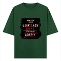 Oversized Classic T-Shirt | Unisex Oversized Fit | 100% Super-Combed Cotton | Pre-Shrunk & Ribbed Neck | Adults | Personalized | DTG | Grunge | Coffee | Pop Culture (Bollywood) | Everyday | Playful | Uri: The Surgical Strike - front - Bottle Green - mockup 1