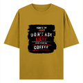 Oversized Classic T-Shirt | Unisex Oversized Fit | 100% Super-Combed Cotton | Pre-Shrunk & Ribbed Neck | Adults | Personalized | DTG | Grunge | Coffee | Pop Culture (Bollywood) | Everyday | Playful | Uri: The Surgical Strike - front - Mustard Yellow - mockup 1