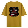 Oversized Classic T-Shirt | Unisex Oversized Fit | 100% Super-Combed Cotton | Pre-Shrunk & Ribbed Neck | Adults | Personalized | DTG | Grunge | Coffee | Pop Culture (Bollywood) | Everyday | Playful | Uri: The Surgical Strike - back - Mustard Yellow - mockup 2