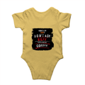 Baby Romper | 0-12 Months Regular Fit | 180 GSM Bio-Washed Cotton Blend | Double Stitched, Pre-Shrunk | Unisex | Personalized | DTF | Grunge | Coffee | Pop Culture (Bollywood) | Everyday | Playful | Uri: The Surgical Strike - back - Yellow - mockup 2