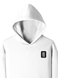 Pullover Hoodie | Unisex Regular Fit | Tri-Layer Cotton Blend | DTG Print Ready | Adults | Personalized | DTG | Typographic | Companionship | Good Experiences | Everyday | Positive - left pocket - White - mockup 3
