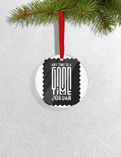Christmas Ornaments | 3x3-inch | Acrylic UV Printed | Lightweight, Waterproof, Fade-Proof, Satin Ribbon | Unisex Adult | Personalized | Typographic | Companionship | Good Experiences | Everyday | Positive - front_Circle - Circle - mockup 1