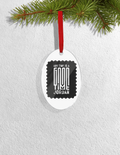 Christmas Ornaments | 3x3-inch | Acrylic UV Printed | Lightweight, Waterproof, Fade-Proof, Satin Ribbon | Unisex Adult | Personalized | Typographic | Companionship | Good Experiences | Everyday | Positive - front_Oval - Oval - mockup 4