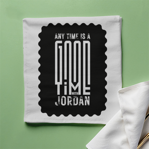Cloth Napkin | Kitchen & Dining Accessory | 100% Polyester | Durable, Soft, Hemmed Edges | Unisex | Personalized | Typographic | Companionship | Good Experiences | Everyday | Positive - front - White - mockup 1