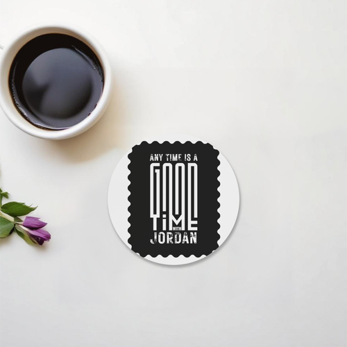Acrylic Coaster | Standard | Durable Acrylic | UV Printed | Glossy Finish | Fade-Proof | Unisex | Personalized | Typographic | Companionship | Good Experiences | Everyday | Positive - front - Circle - White - mockup 1