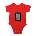 Baby Romper | 0-12 Months Regular Fit | 180 GSM Bio-Washed Cotton Blend | Double Stitched, Pre-Shrunk | Unisex | Personalized | DTF | Typographic | Companionship | Good Experiences | Everyday | Positive - front - Red - mockup 1