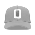 Baseball Ottoman Cap | Universal Fit, Adjustable | Ottoman Fabric, DTG | Structured, Lightweight, Breathable | Unisex | Personalized | DTG | Bold Typography | Design Principles | Everyday | Assertive - front - Grey - mockup 1