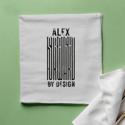 Cloth Napkin | Kitchen & Dining Accessory | 100% Polyester | Durable, Soft, Hemmed Edges | Unisex | Personalized | Bold Typography | Design Principles | Everyday | Assertive - front - White - mockup 1