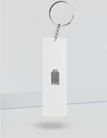 Keychain | Rectangle, Square, Slim Options | Acrylic UV Printed | Fade-Proof, Glossy Finish | Unisex | Personalized | Bold Typography | Design Principles | Everyday | Assertive - back_Slim - White - mockup 6