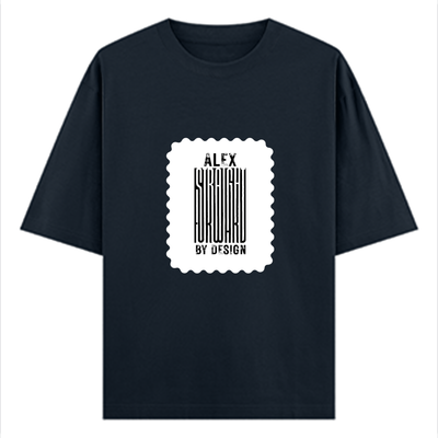 Oversized Classic T-Shirt | Unisex Oversized Fit | 100% Super-Combed Cotton | Pre-Shrunk & Ribbed Neck | Adults | Personalized | DTG | Bold Typography | Design Principles | Everyday | Assertive - front - Navy Blue - mockup 1