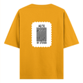 Oversized Classic T-Shirt | Unisex Oversized Fit | 100% Super-Combed Cotton | Pre-Shrunk & Ribbed Neck | Adults | Personalized | DTG | Bold Typography | Design Principles | Everyday | Assertive - back - Golden Yellow - mockup 2