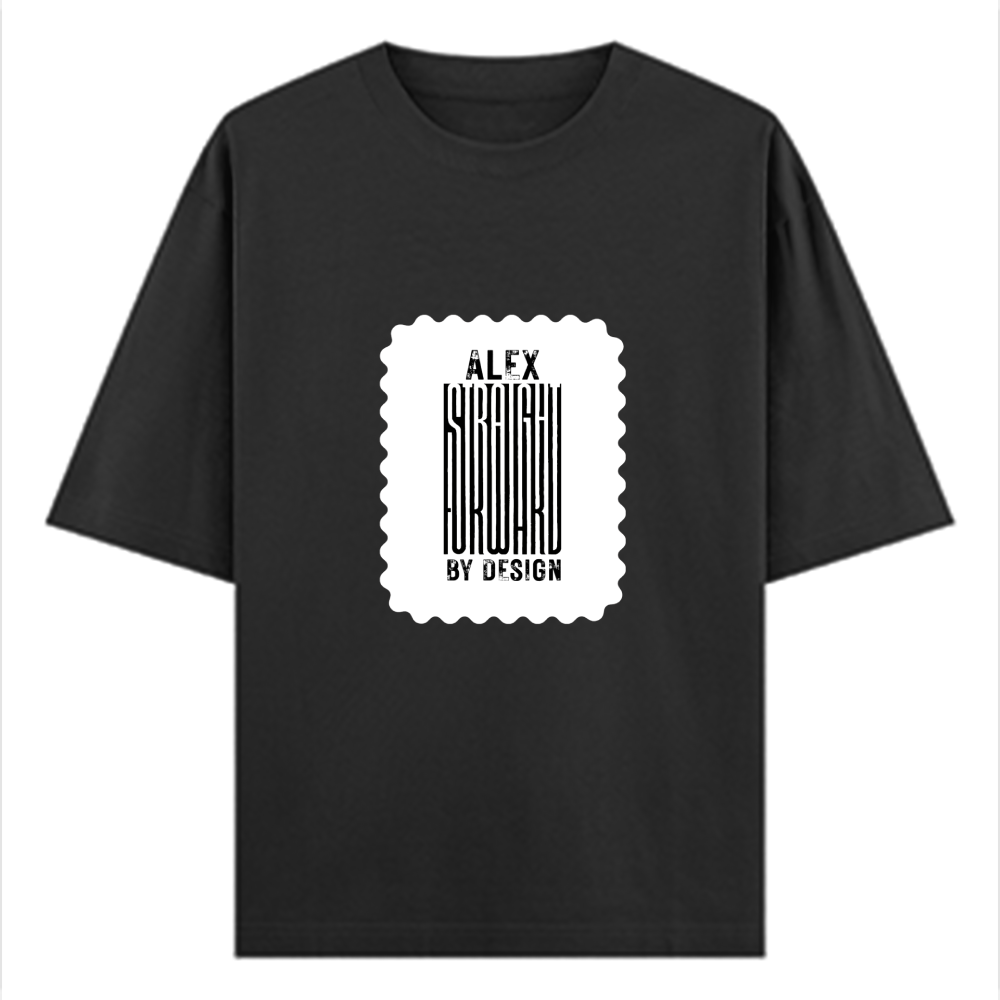 Oversized Classic T-Shirt | Unisex Fit | 100% Super-Combed Cotton | Pre-Shrunk, Double-Stitched | Adults | Personalized | DTF | Bold Typography | Design Principles | Everyday | Assertive - front - Black - mockup 1