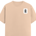 Classic Crew T-Shirt | Men's Regular Fit | 180 GSM Bio-Washed Cotton | DTG Print Ready | Double-Stitched & Ribbed Neck | Personalized | DTG | Bold Typography | Design Principles | Everyday | Assertive - left pocket - Peach - mockup 3