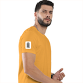 Classic Crew T-Shirt | Men's Regular Fit | 180 GSM Bio-Washed Cotton | DTG Print Ready | Double-Stitched & Ribbed Neck | Personalized | DTG | Bold Typography | Design Principles | Everyday | Assertive - right sleeve - Golden Yellow - mockup 6