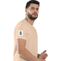 Classic Crew T-Shirt | Men's Regular Fit | 180 GSM Bio-Washed Cotton | DTG Print Ready | Double-Stitched & Ribbed Neck | Personalized | DTG | Bold Typography | Design Principles | Everyday | Assertive - right sleeve - Peach - mockup 6