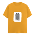 Female Classic Crew T-Shirt | Women's Regular Fit | 180 GSM Bio-Washed Cotton | Double Stitched, Pre-Shrunk | Personalized | DTG | Bold Typography | Design Principles | Everyday | Assertive - front - Golden Yellow - mockup 1