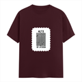 Female Classic Crew T-Shirt | Women's Regular Fit | 180 GSM Bio-Washed Cotton | Double Stitched, Pre-Shrunk | Personalized | DTG | Bold Typography | Design Principles | Everyday | Assertive - front - Maroon - mockup 1